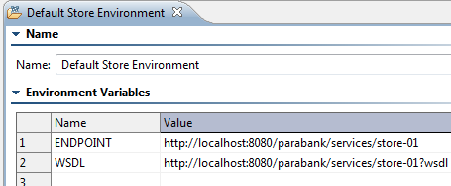 SOAtest 2020.2 (Japanese) > Running Tests in Different Environments > DefaultStoreEnvironment.png
