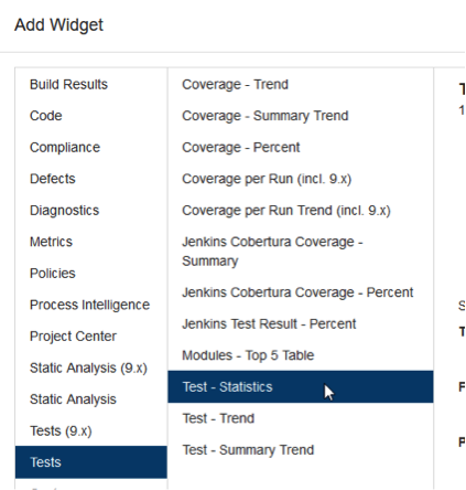 Parasoft DTP 5.3.2 > Preparing DTP for Application Coverage > cam-tutorial-create-cov-dash-add-widget2.png