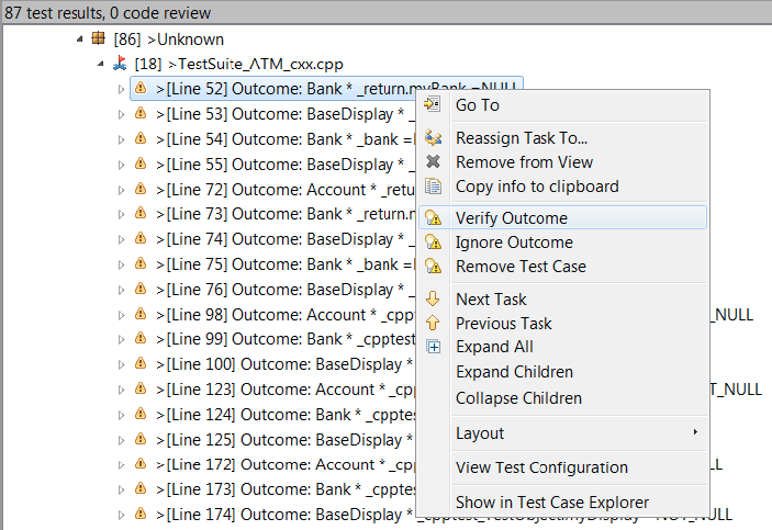Parasoft C/C++test Professional 2020.2 for Visual Studio (Chinese) > Exercise 10 - Reviewing and Verifying Test Outcomes and Creating Regression Tests > 87 VS.png